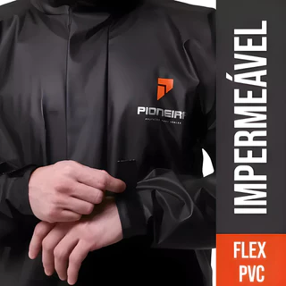 Capa De Chuva Pioneira Motociclista Moto Com Gola Modelo Combat Resistente