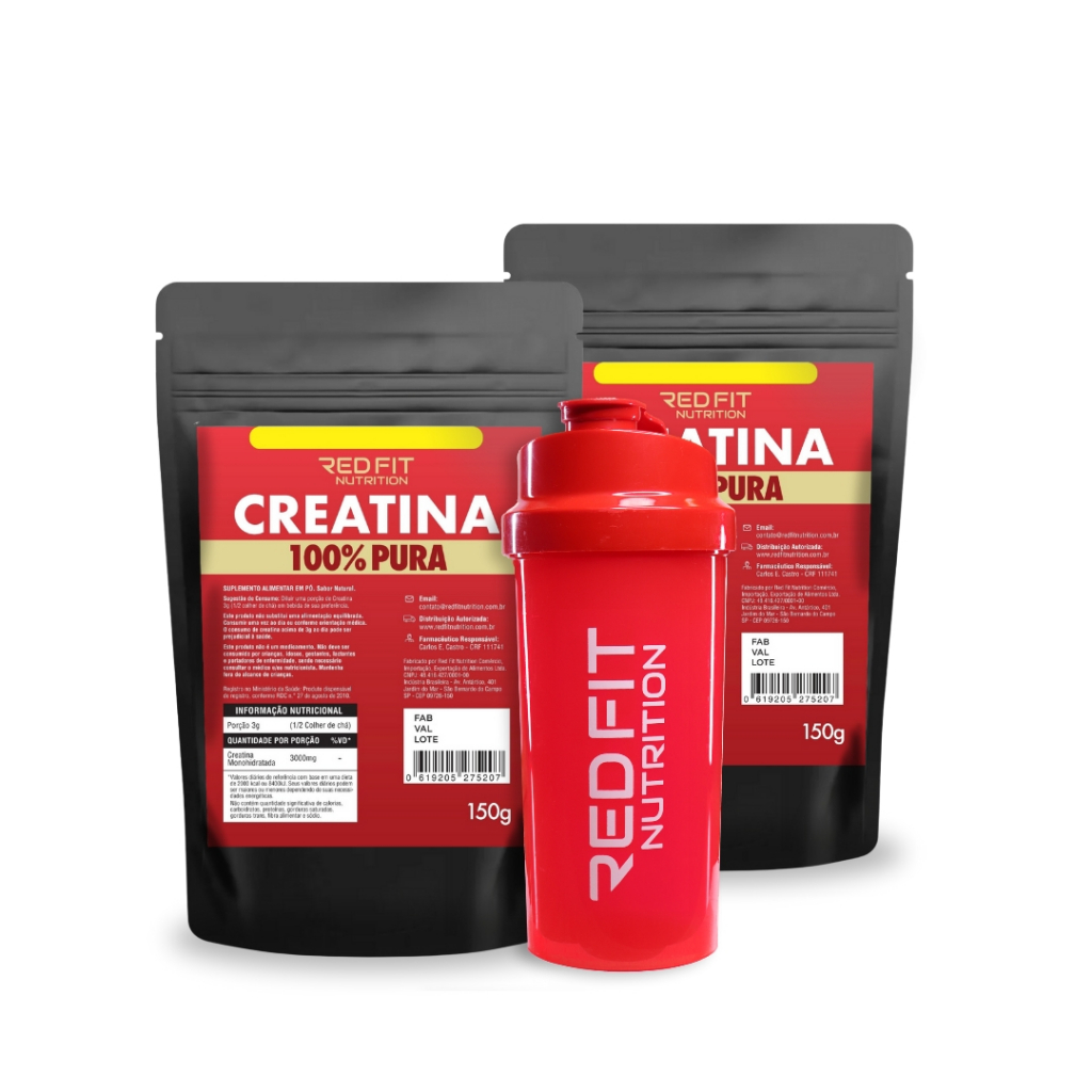 Creatina Monohidratada 300g 100 Pura Importada Red Fit Nutrition