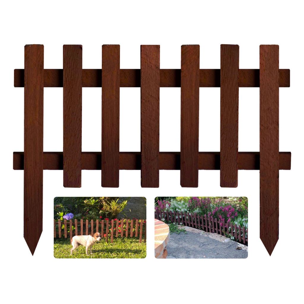 Kit 20 Cercas Jardim Limitador Grama Rústico Decoração 50x40cm