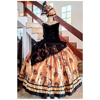 Roupa Pompogira Dourado com preto /Roupa Umbanda Pompogira/Roupa candomblé/Roupa Rainha