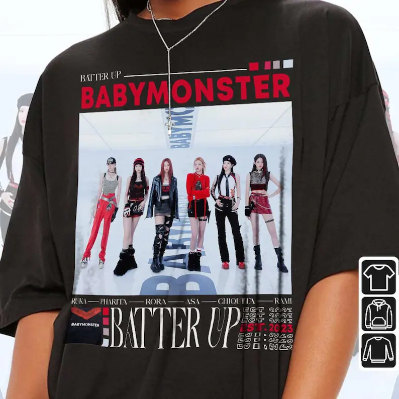 Camiseta T-shirt Unissex Algodão Babymonster Kpop Batter Up Album