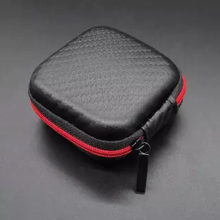 Mini Bolsa Portátil Para Fone De Ouvido Estojo Bag Fibra Carbono Forrada Premium Fones e Acessórios Variados Gamer Dj In Ear