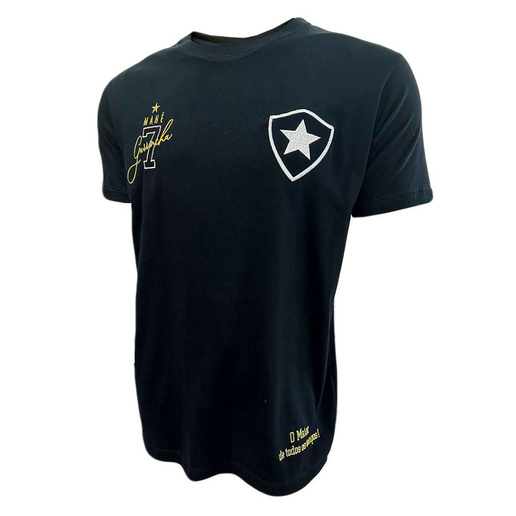 Camisa Botafogo Retrô Mané Garrincha Preta Oficial