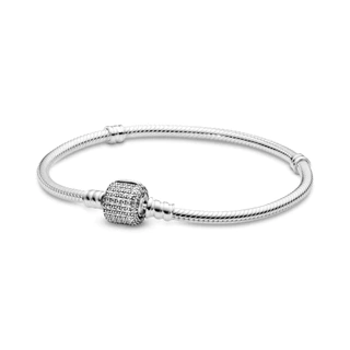 Bracelete Pulseira Tambor Cravejado Para Berloque em Prata 925 - Semi-Rígido Berloqueira Charm