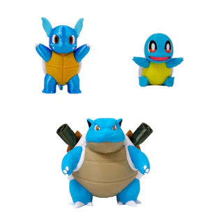 Pokémon Evolução Squirtle Wartotle Blastoise Artesanal Impressão 3D Colecionável