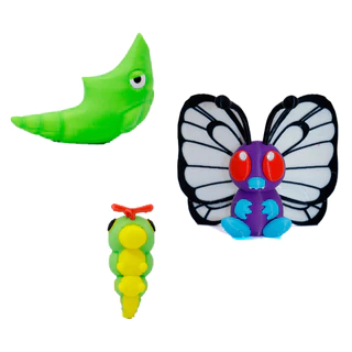 Pokémon Evolução Caterpie Butterfree Metapod Artesanal Impressão 3D Colecionável