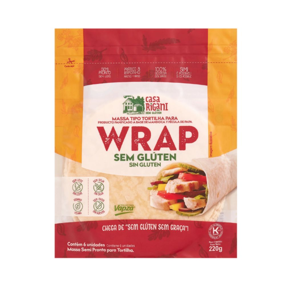 Massa para Wrap Sem Glúten Casa Rigani 220g