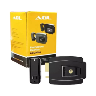 Fechadura Elétrica Aglinha abertura Interna 12v Preta Nova Envio Imediato