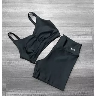 Conjunto Academia Top Franzido Short Fitness Zero Transparência