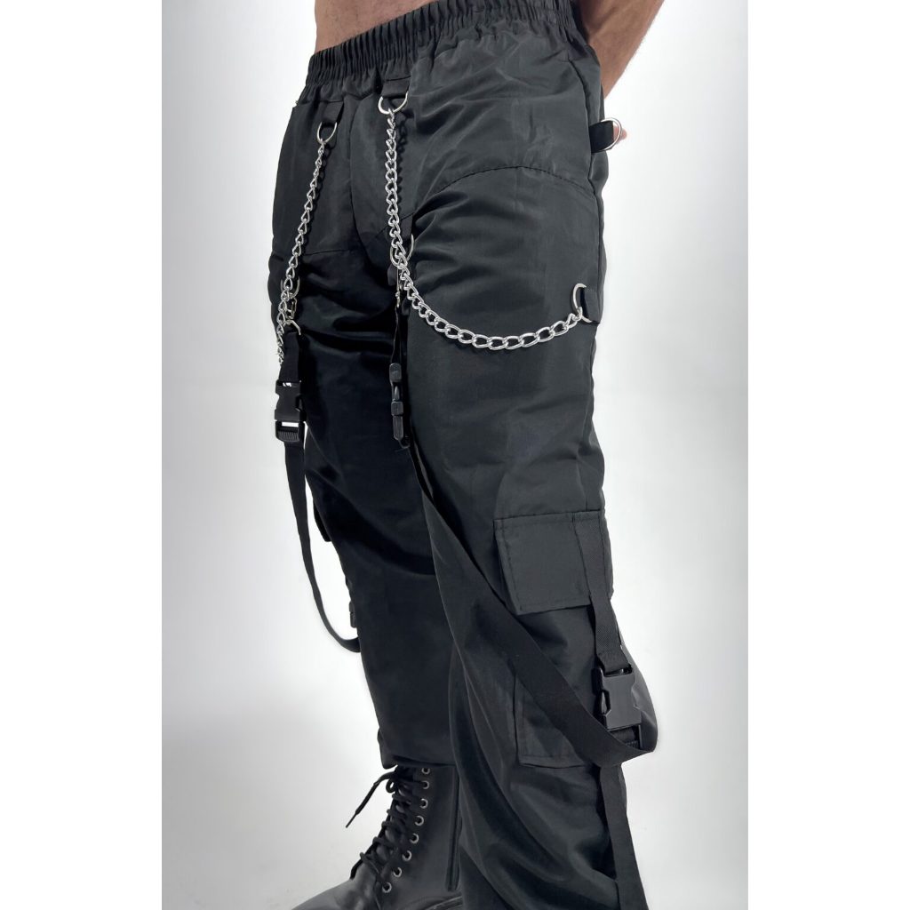 Calça corrente e cintos/cargo/Street/Grunge/LGBT/Festa/skater/gringa/punk  rock/jogger/y2k/New combat/track pants/homem