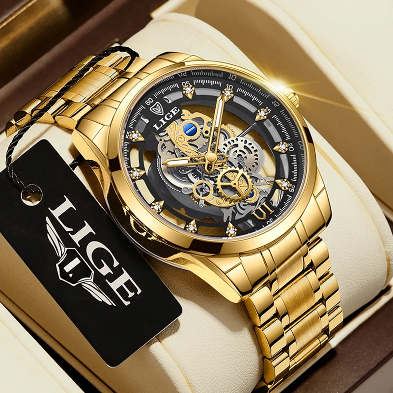 Relógio Lige Masculino Inox Não Esmaria Original Atacado