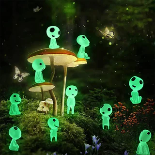 Novidade - Elfos de Árvore Luminosos / Espírito da Floresta / ETs Mononoke Princesa Ornamento Fluorescente Figuras Miniaturas Brilhantes Bonecos Luminosas Decoração Brinquedo Crianças Mães Pais Família Namorado Namorada Presente Natal Fantasma Ghouls