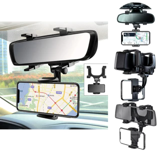 Novo suporte de telefone para espelho retrovisor de 360° para montagem multifuncional no carro e suporte para GPS Suporte giratório