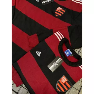 Suéter Masculino do Flamengo de Lã Blusa de Frio Gola Redonda Linha Premium