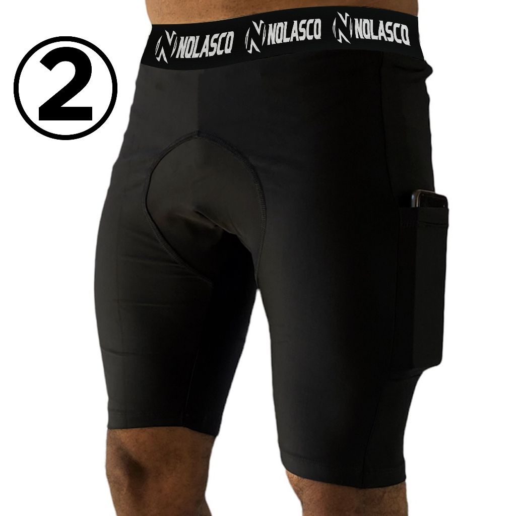 2 Bermudas Térmica Com Bolso Suplex Proteção uv 50+ Fixa bem ao Corpo corridas natação Short