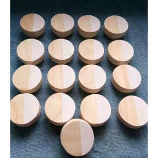 Kit com 10 Puxadores de Madeira Pinus Pintado a Metade na cor Desejada