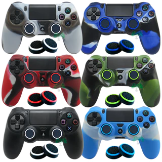 1 Capa Case Proteção de Silicone Controle Dualshock Ps4 + 2 Grips - Playstation 4