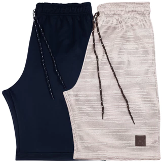 Kit 2 Bermudas Moletom Masculino Short Academia