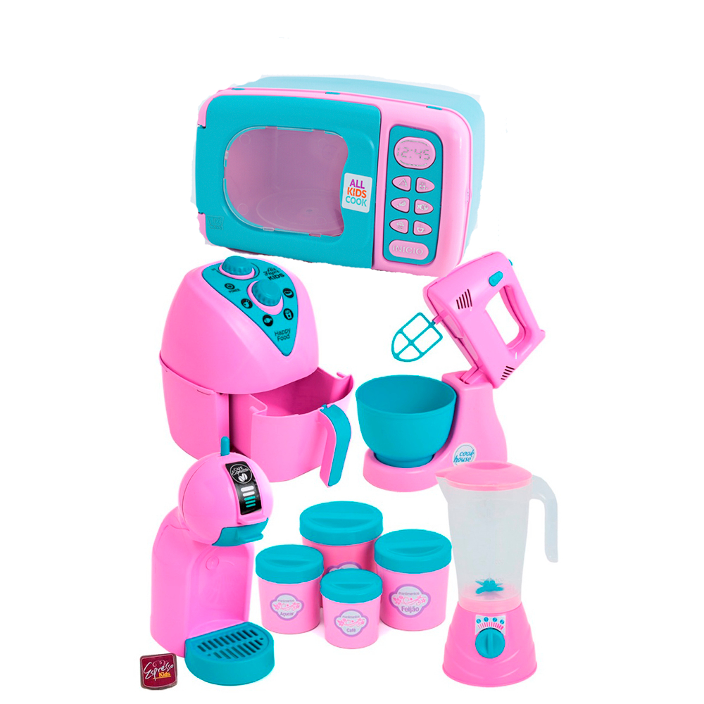 Kit com 6 Brinquedos de cozinha Eletrodomésticos De Brinquedo Infantil ...