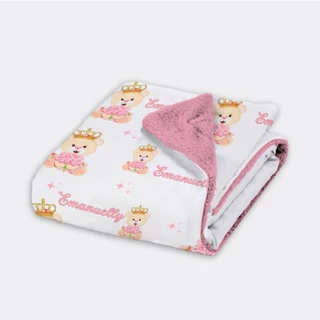 mantinha bebê personalizada com nome /Envio Já/ Manta soft menina e menino, safari e vários temas
