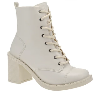 Coturno Feminino Bota Bico Quadrado Militar Tratorada Shekinah Novidade Tendência Moda Festa