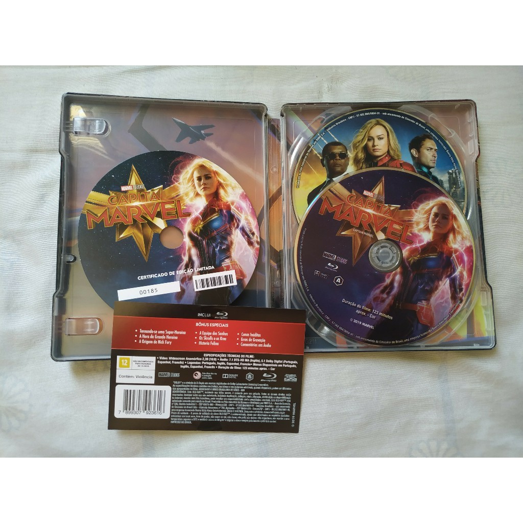 Steelbook, Blu-ray e DVD - Capitã Marvel
