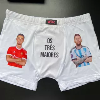 Cueca Box Personalizada Messi e Cr7 "Os três maiores"