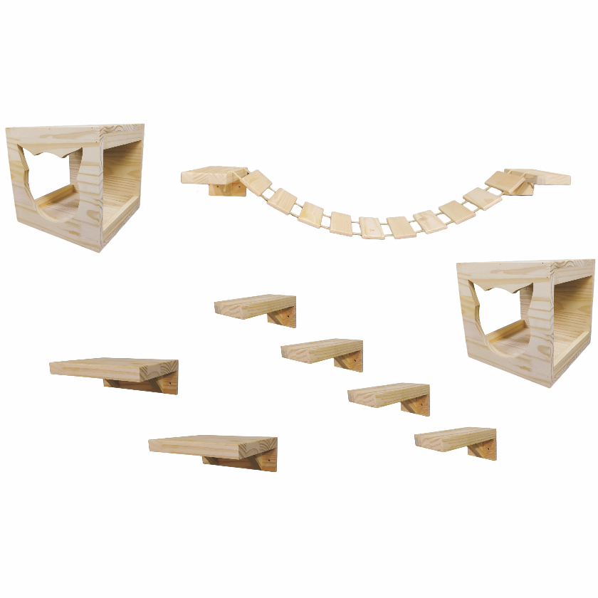 Playground Para Gato 2 Nicho 1 Ponte 2 Plataforma 4 Degraus