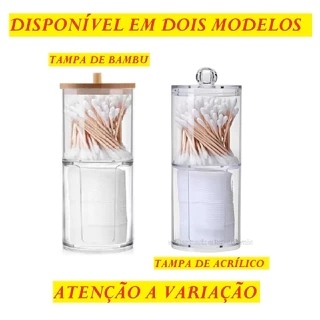 Organizador 19x6,8cm De Cotonete Disco De Algodão ou Maquiagem Porta Cotonete Dupla Camada Top Útil em Oferta na Shopee