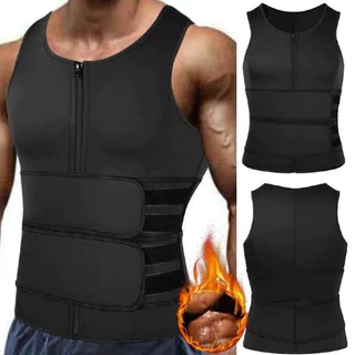 Camiseta Termica com Cinta Modeladora Espartilho Esportivo Masculino Em Neoprene Colete Fitness