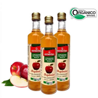 4 Estações Vinagre de Maçã Orgânico 100% Natural para Tomar Acidez 4,2%