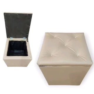 PUFF BAÚ Quadrado 34x34x43 CM Organizador e Decorativo Muito Lindo