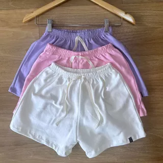 kit 3 Shorts Feminino Moletom - Shortinho Soltinho Confortável Algodão