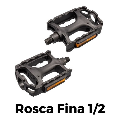 Pedal Bike Mtb Nylon 1/2 Bicicleta Rosca Fina C/ Refletor