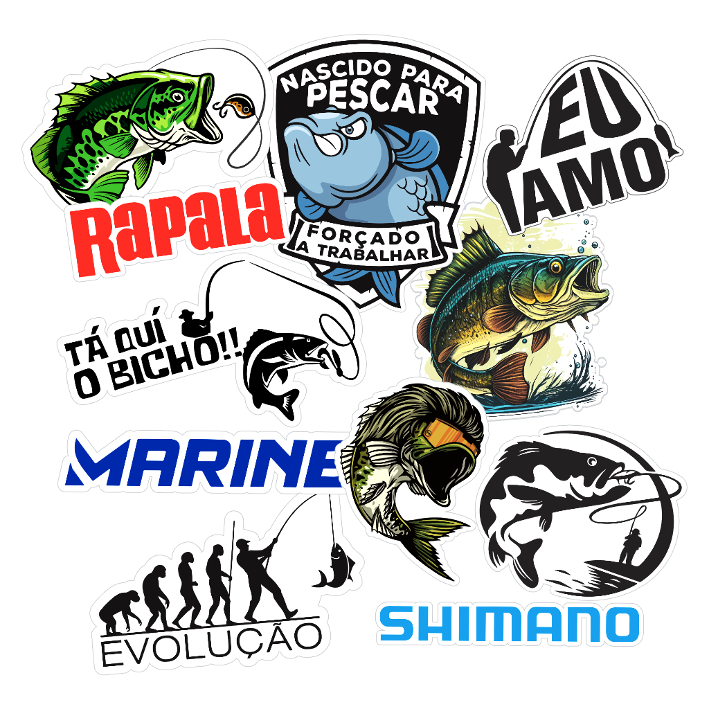 Adesivos Pescaria Esportiva Pescador Peixe Caminhões Barco
