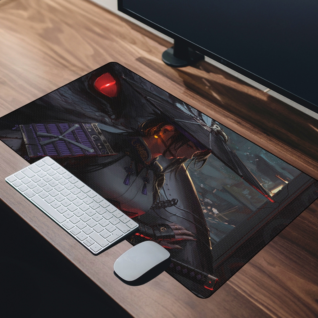 Mouse Pad Gamer 65x32 / 70x35 / 90x40 / 90x55cm Tema Samurai