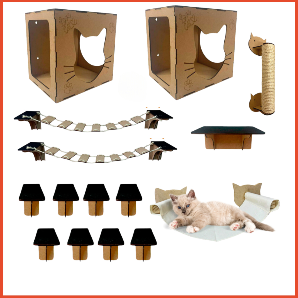 Acessorios Para Gatos 15 Pe as Playground Com Nicho Gato Rede Cama 