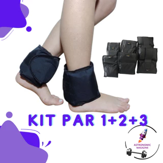 Kit Caneleira Peso 1kg + 2kg + 3kg Tornozeleira Academia