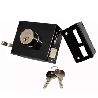 Fechadura De Porta Portão Ferro Aço Sobrepor 701/80 Preto Fosco Reforçada Inox Com 2 Chaves - STAM em Oferta na Shopee