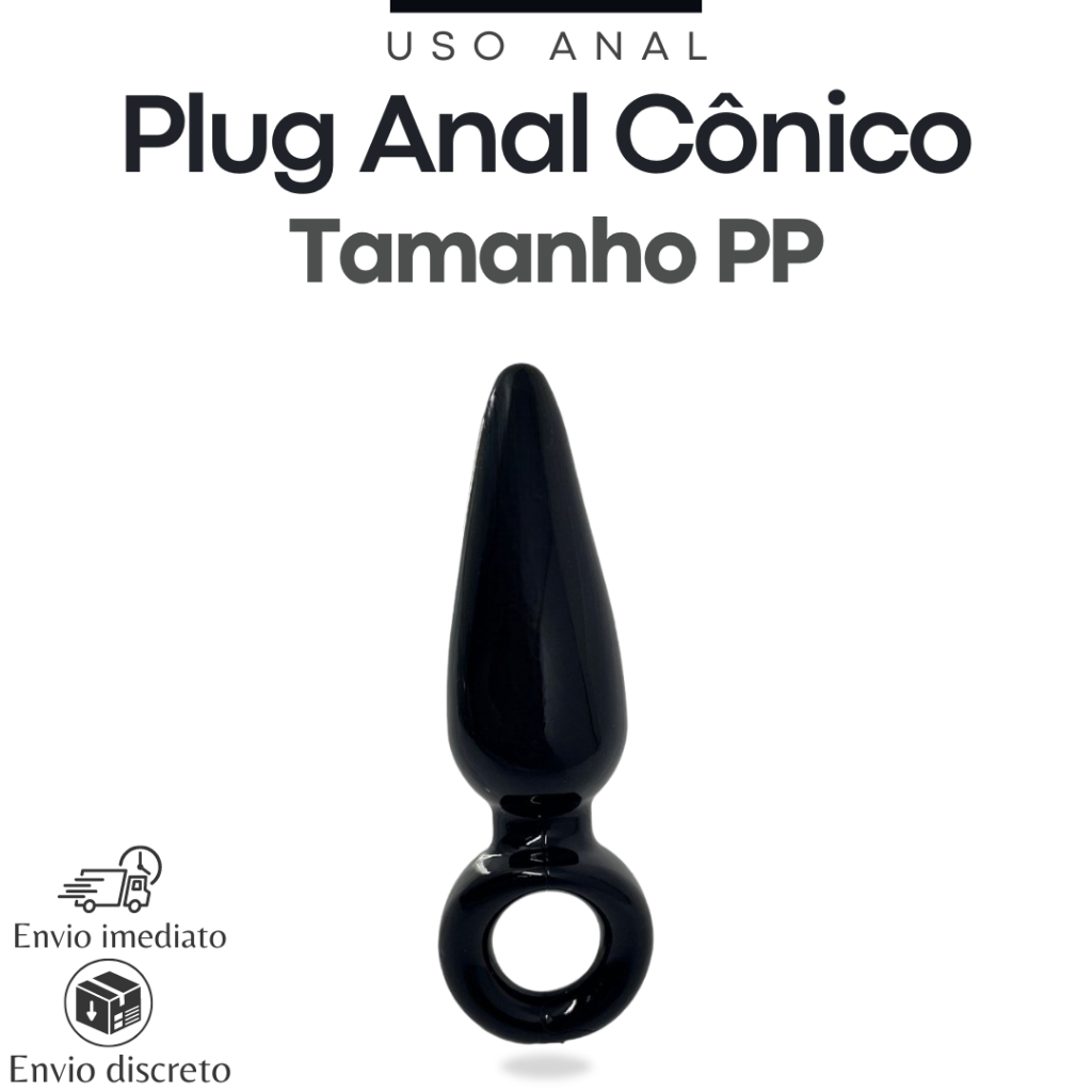 Plug Anal 2cm Silicone Preto PP Pequeno Para Iniciantes Confortável Formato  Cônico | Shopee Brasil