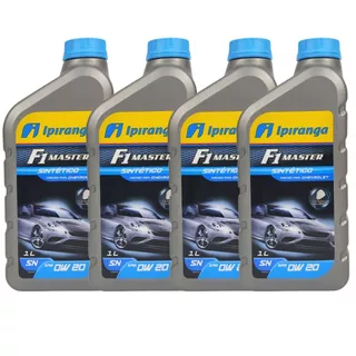 Kit 4 Óleo Lubrificante Motor Ipiranga F1 Master 100% Sintético 0w20 Api Sn