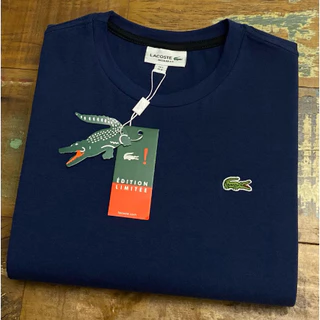 Kit 3 e 1unidade Camisa Lacoste Masculina Algodão Camisa Peruana bordado básica lisa...