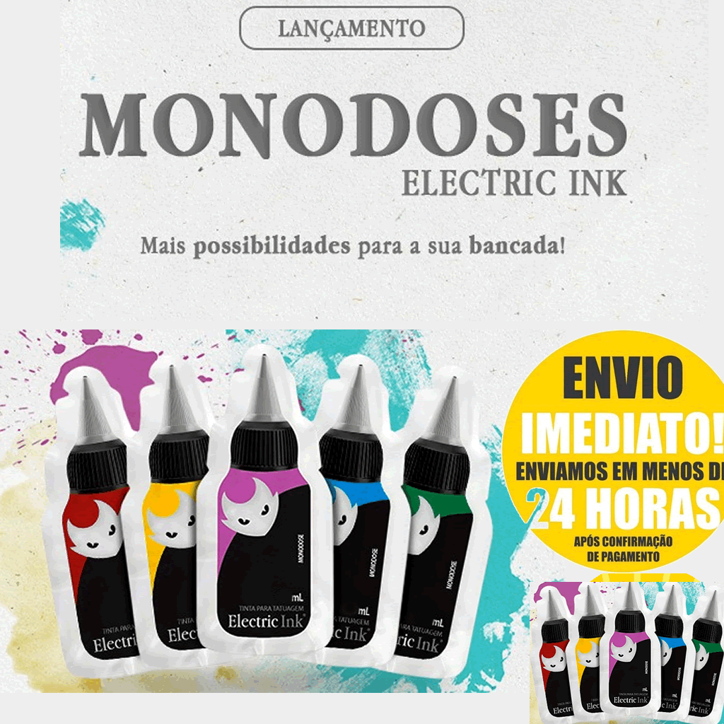 Tinta Monodose 3ML Tatuagem Electric Ink Tattoo tipo Intenze Dynamic ...