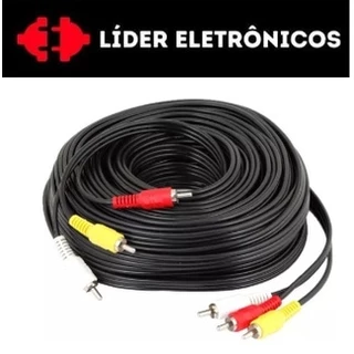 Cabo Rca X Rca 5m 5Metros Av 3+3 Áudio Vídeo Tv Dvd Net