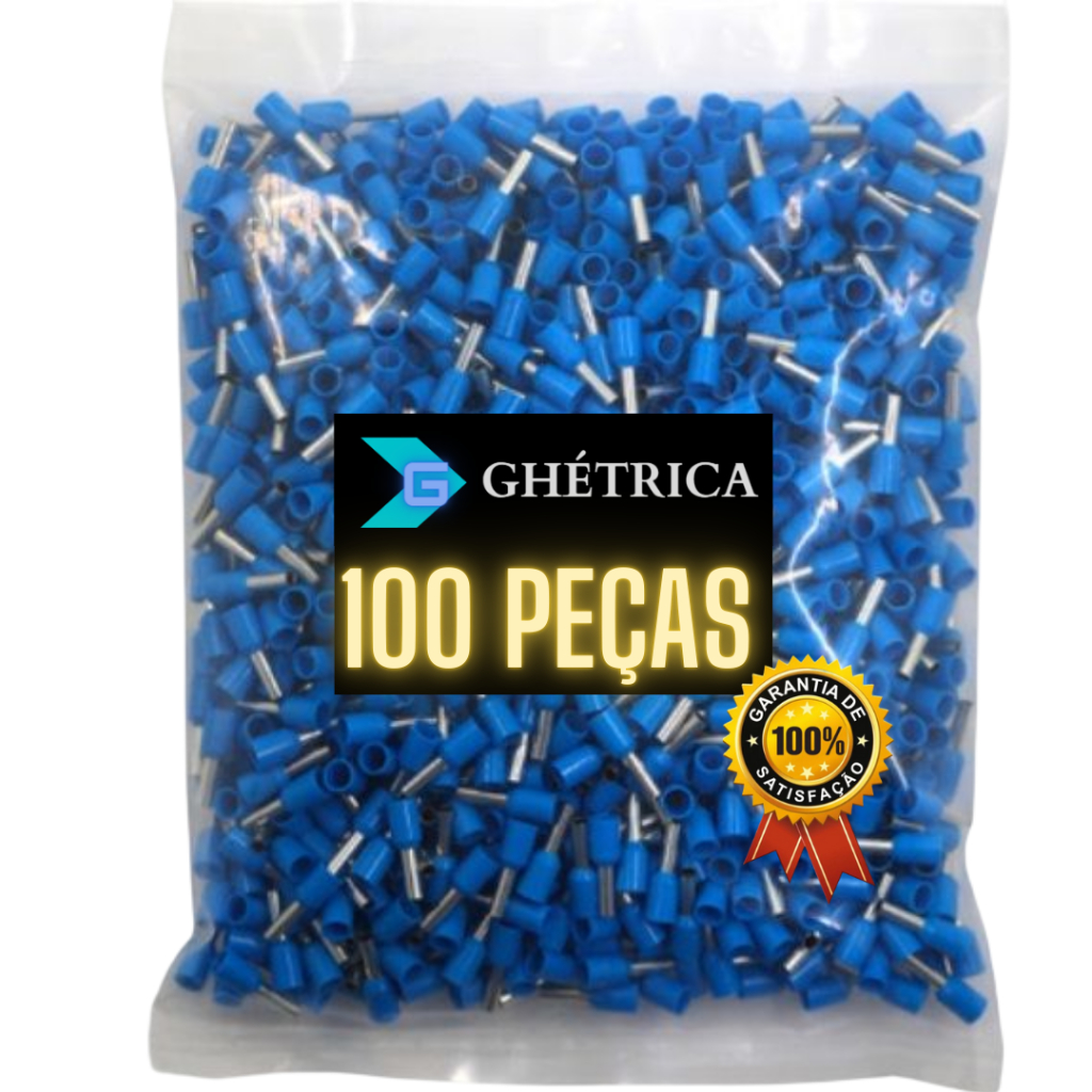 Terminais Elétricos Ilhós Tubular 2,5mm 100 Pç