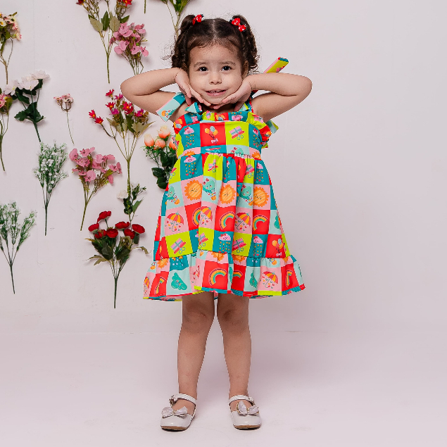 Vestido Menina Estampado Varias Estampas Tamanho 2 a 3 anos Pronta Entrega