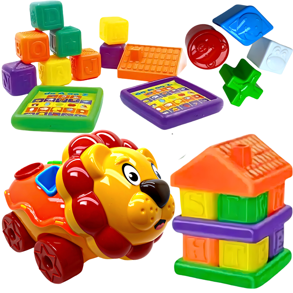 Kit Brinquedos Didáticos Pedagógicos Infantil Formas Montar Blocos ...