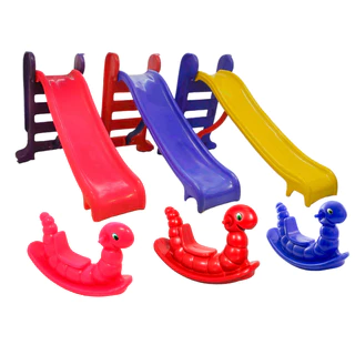 Escorregador Médio + Nhoca Infantil - Kit Playground ideal para Crianças - Valentina Brinquedos