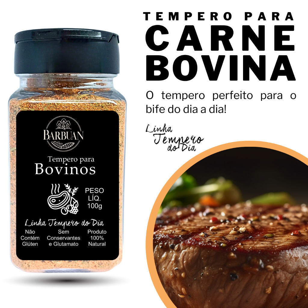 Tempero para Carne Bovina 100G - Temperos Naturais Barbuan Casa De ...