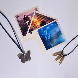 Kit 3 Fotos Polaroid + 1 Colar De Balas + 1 colar borboleta - Life Is Strange colar da amizade